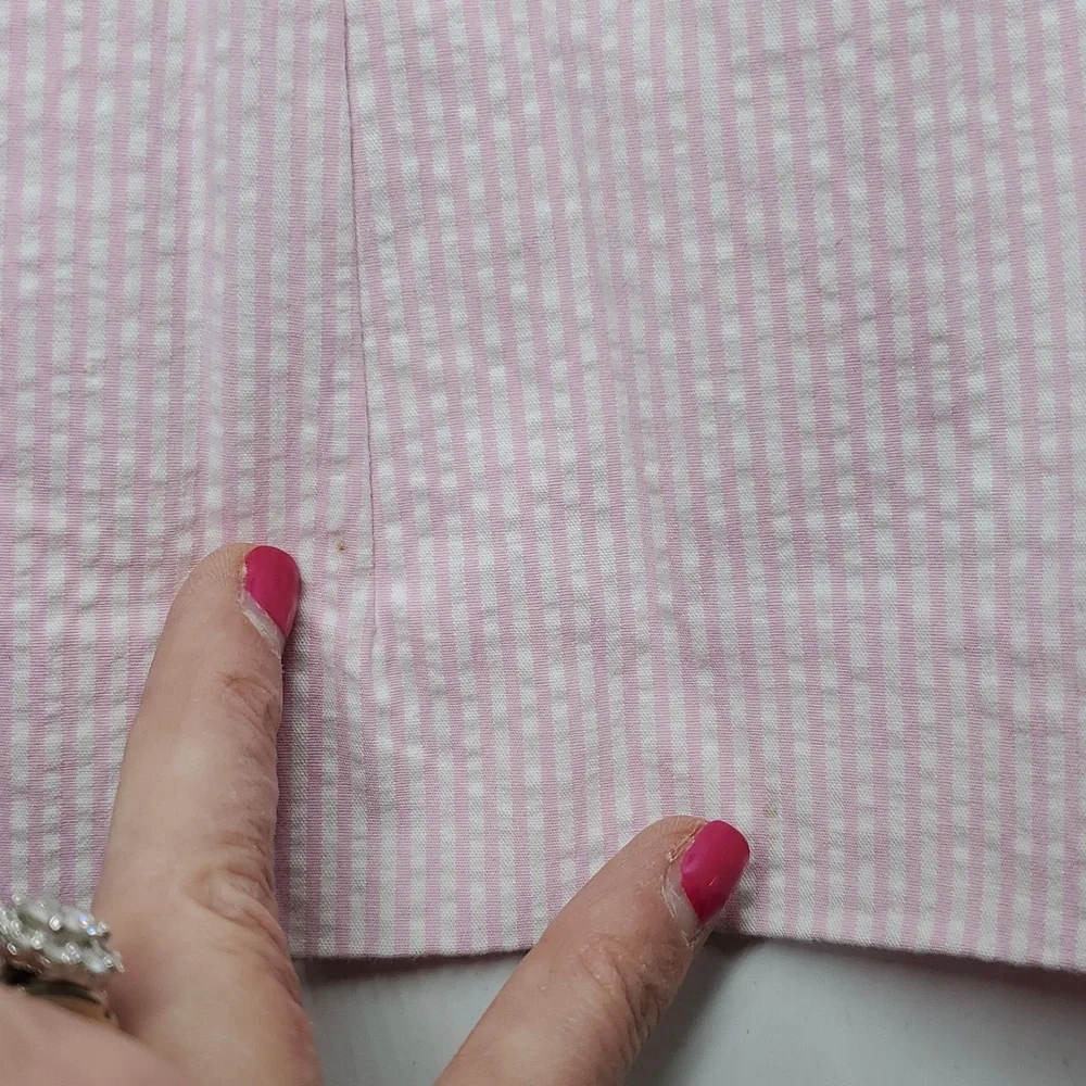 Lauren Ralph Lauren Pink White Seersucker Blazer 2X - Picture 11 of 11